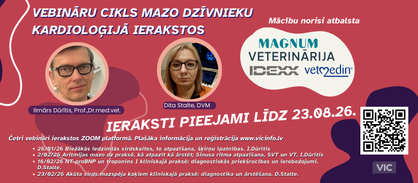 Vebināru cikls mazo dzīvnieku kardioloģijā ierakstos